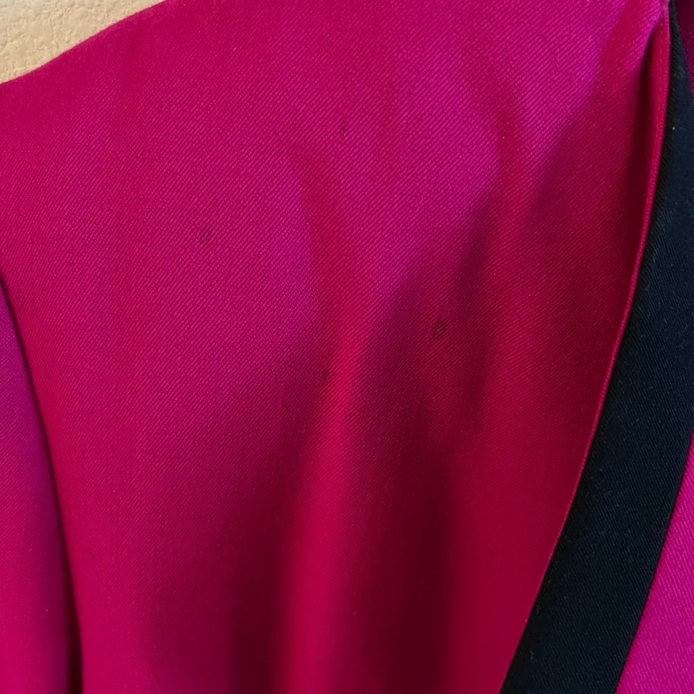 Magenta Coat With Asymmetrical Lapel - image 3